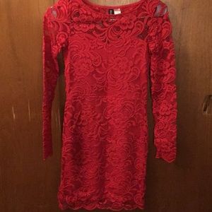 Red lacy dress